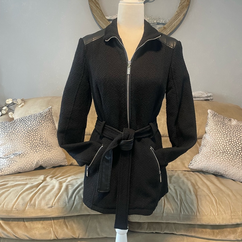 Guess tweed and pleather jacket